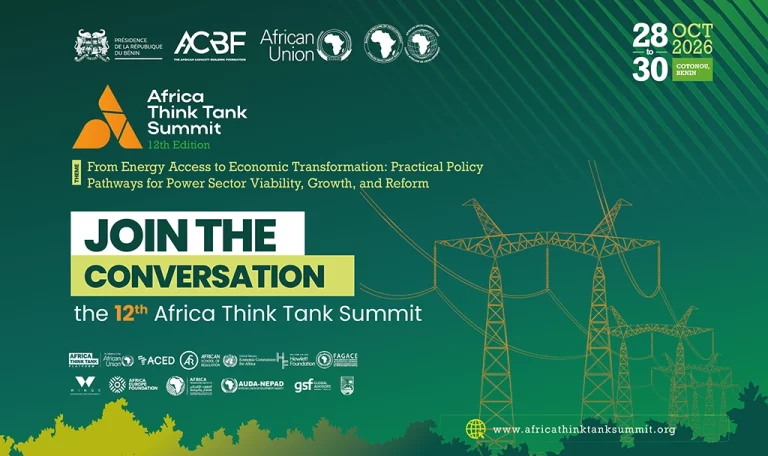 12e Sommet des Think Tanks d’Afrique : L’ACBF, le Bénin et l’Union Africaine organisent du 28 au 30 octobre, à Cotonou, l’édition 2026 consacrée à l’énergie